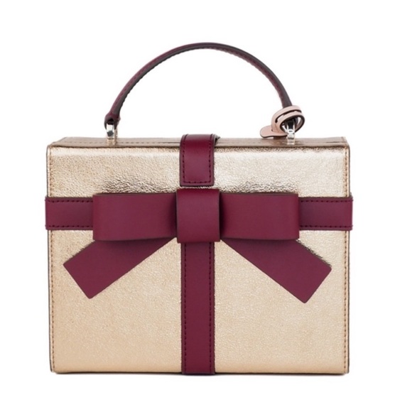 NWT Kate Spade Wrapping Party Gift Box Crossbody Bag Glittering Rose Meta $359 - Picture 11 of 12